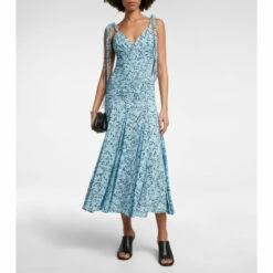 Proenza Schouler Floral Ruched Jersey Maxi Dress