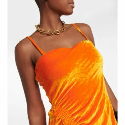 Proenza Schouler Ruched Velvet Midi Dress -Proenza Schouler Discount Store unnamed file 376