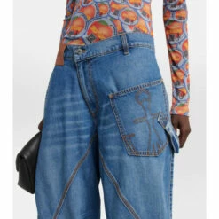 JW Anderson Twisted Embroidered Wide-leg Jeans -Proenza Schouler Discount Store unnamed file 556