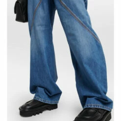 JW Anderson Twisted Embroidered Wide-leg Jeans -Proenza Schouler Discount Store unnamed file 557
