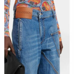 JW Anderson Twisted Embroidered Wide-leg Jeans -Proenza Schouler Discount Store unnamed file 558