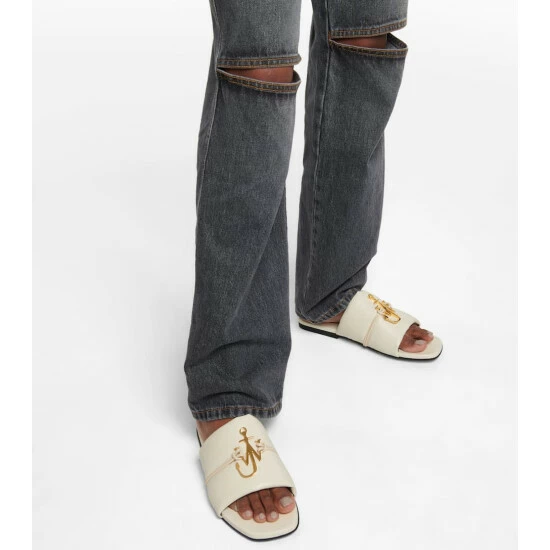 JW Anderson Anchor Leather Slides 5 JW Anderson Anchor Leather Slides - Image 3