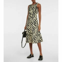 Proenza Schouler White Label Zebra-print Cotton Midi Dress
