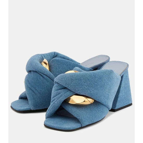 JW Anderson Chain And Twist Denim Mules 6 JW Anderson Chain And Twist Denim Mules - Image 4