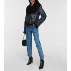 JW Anderson Shearling-trimmed Leather Biker Jacket
