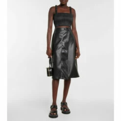 Proenza Schouler White Label Faux Leather Crop Top