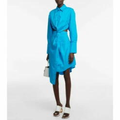 JW Anderson Cutout Poplin Shirt Midi Dress