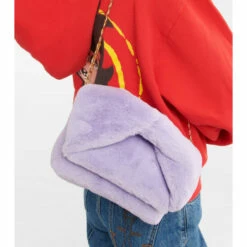 JW Anderson Twister Midi Faux Fur Crossbody Bag