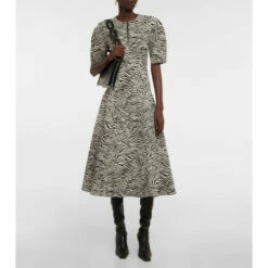 Proenza Schouler Zebra Jacquard Midi Dress